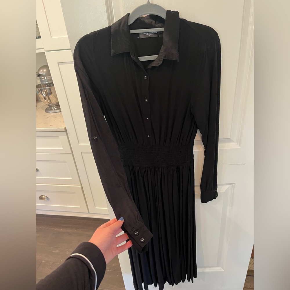 Common Collection Black Collared Dress